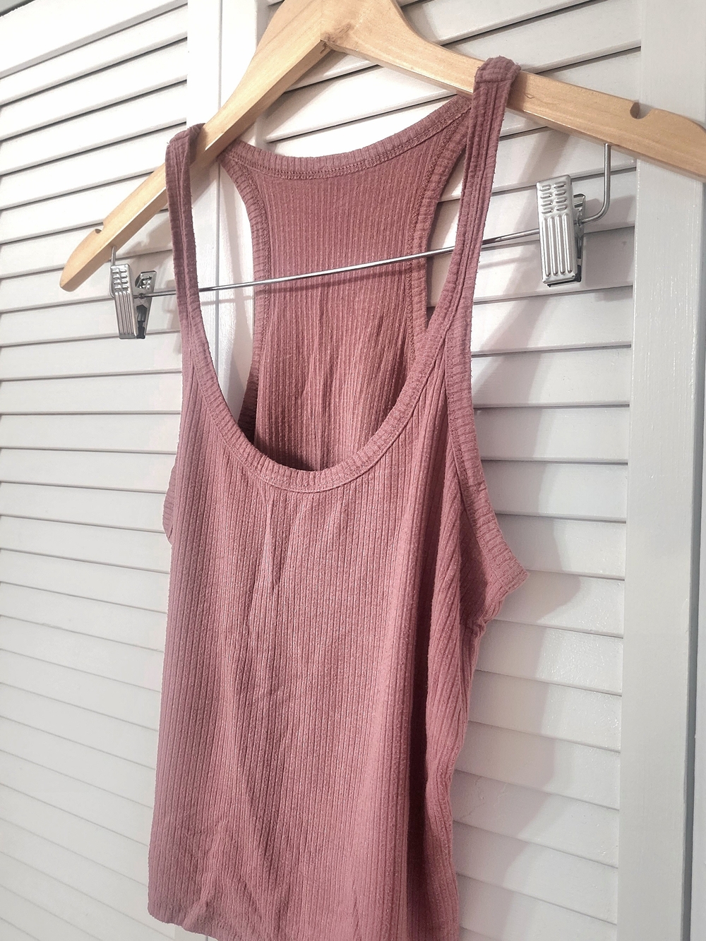 Ribbed Racerback Tank Top - Dusty Rose
